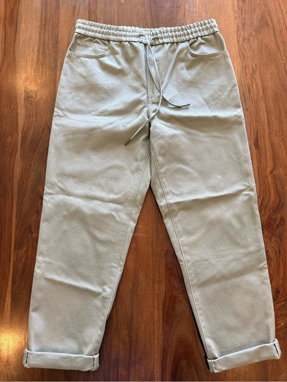 Men's Casual Drawstring Pants - Light Gray